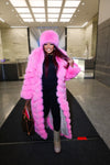 L.A. Signature Fox Fur Coat (Long) with Matching Hat